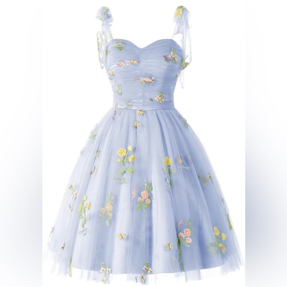 Blue floral dress